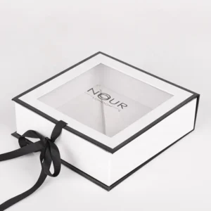 folding paper gift box with clear window