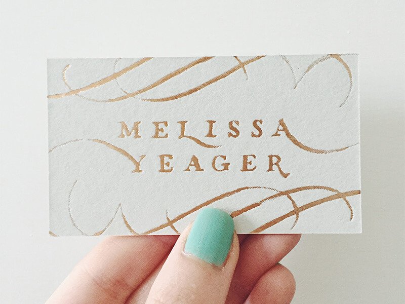 gold foil stamping on business card