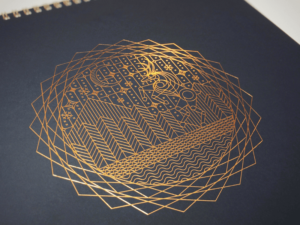 gold foil stamping on chrismas card