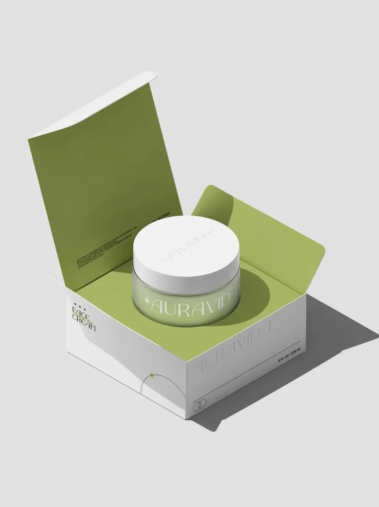 cream packaging boxes